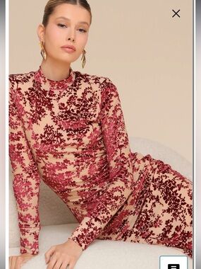 NWT Avec Les Filles Burnout Velvet Midi Cocktail Dress 12